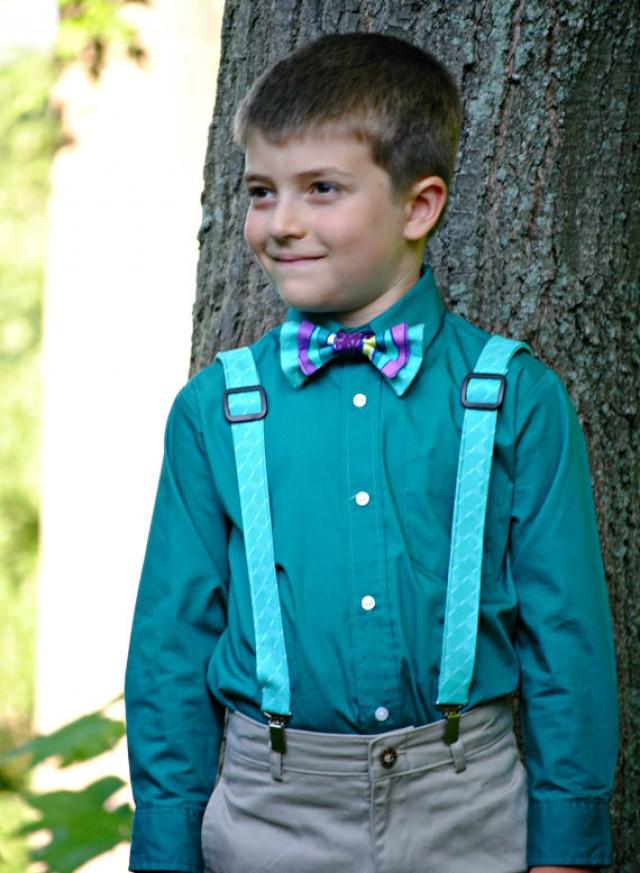 Boy's Bow Tie And Suspenders Set, Bowtie, Suspenders, Ring Bearer, Boy