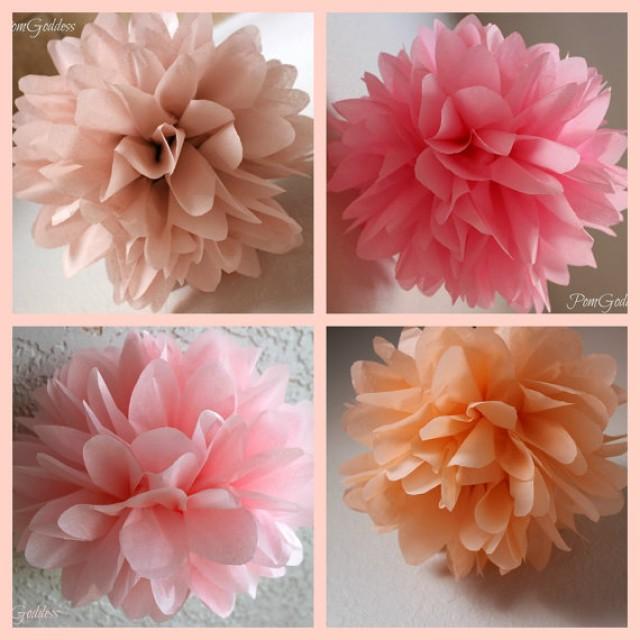 Romantic Goddess..5 Tissue Paper Pom Poms Wedding Decor Flowers