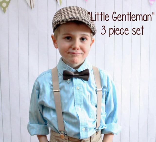 baby boy newsboy hat and suspenders