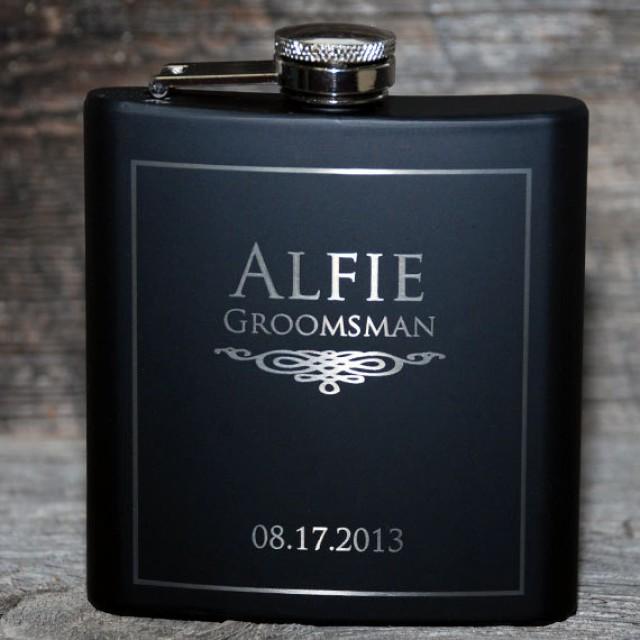 1 Wedding Party Favors, Groomsmen Flask, Best Man Flask, Engraved