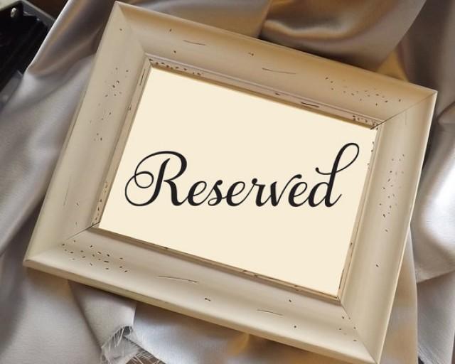 Reserved Sign 5 X 7 Reserved Sign, Elegant Signage Wedding Reception