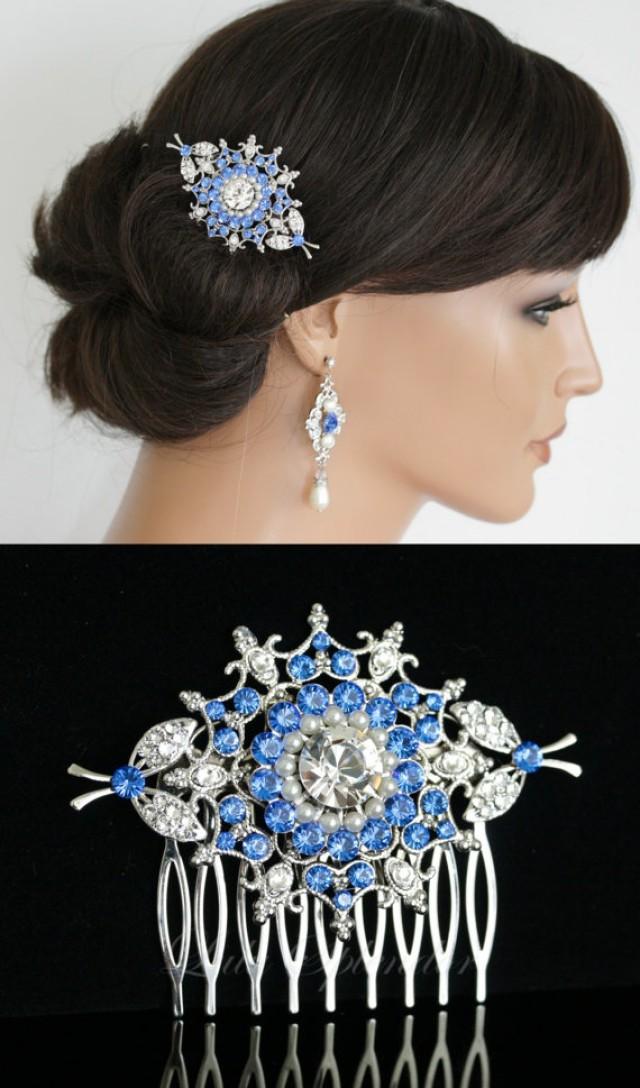 Something Blue Wedding Hair Accessories Bridal Hair Comb Swarovski