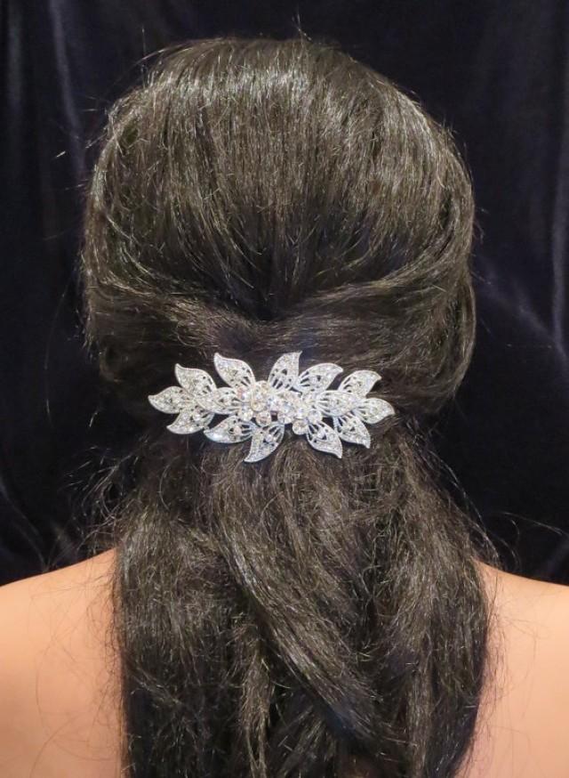 Wedding Hair Clip, Wedding Hair Barrette, Rhinestone Hair Clip, Bridal Hair Comb, Wedding Hair