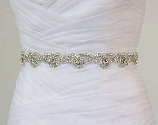 SIERRA Ready To Ship Rhinestone Bridal Belt, Wedding Dress Beaded