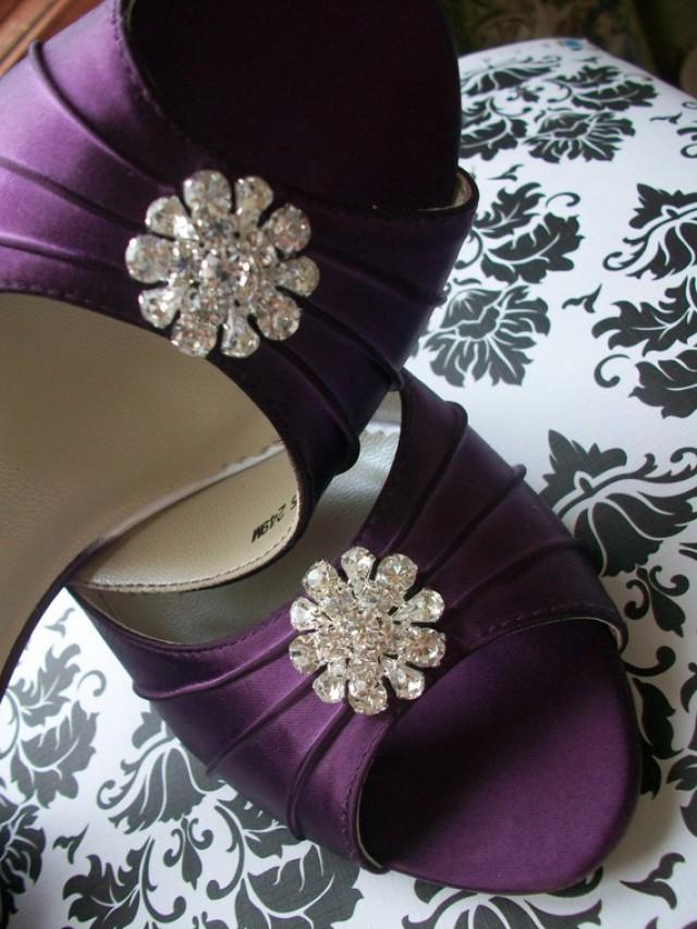 Custom Wedding Shoes Wide Shoe Sizes Purple Plum Eggplant