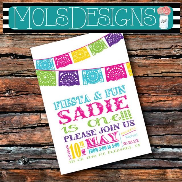 Any Color FIESTA FIRST 2nd 3rd 4th BIRTHDAY Fiesta Papel Picado Flag