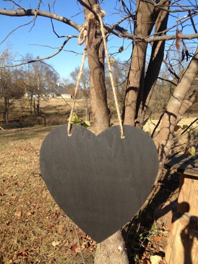 Rustic Chalkboard Sign Hanging Heart Chalkboard Sign Rustic Wedding