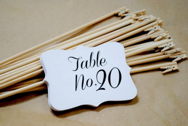 Shabby Chic Rustic Table Number Holders Wedding Clips Fall TABLE