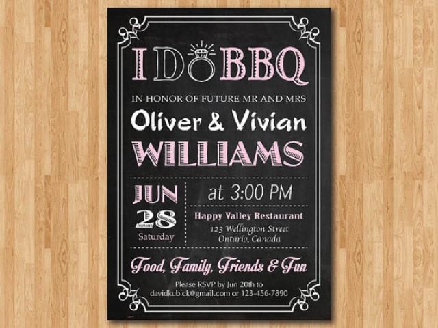 I Do BBQ Invitation Chalkboard Wedding Engagement Party Rehersal I Do BBQ Invitation Chalkboard Wedding Engagement Party Rehersal