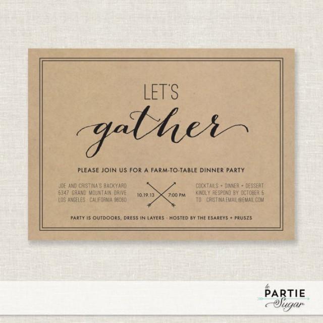 Let's Gather - Dinner Party Invitation - PRINTABLE #2240661 - Weddbook