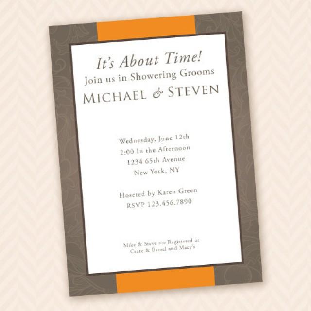 Two Grooms Gay Wedding Shower Invitation 2240699 Weddbook