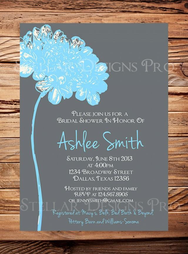 Bridal Shower Invitation,Flower Bridal Or Wedding Shower Invitation