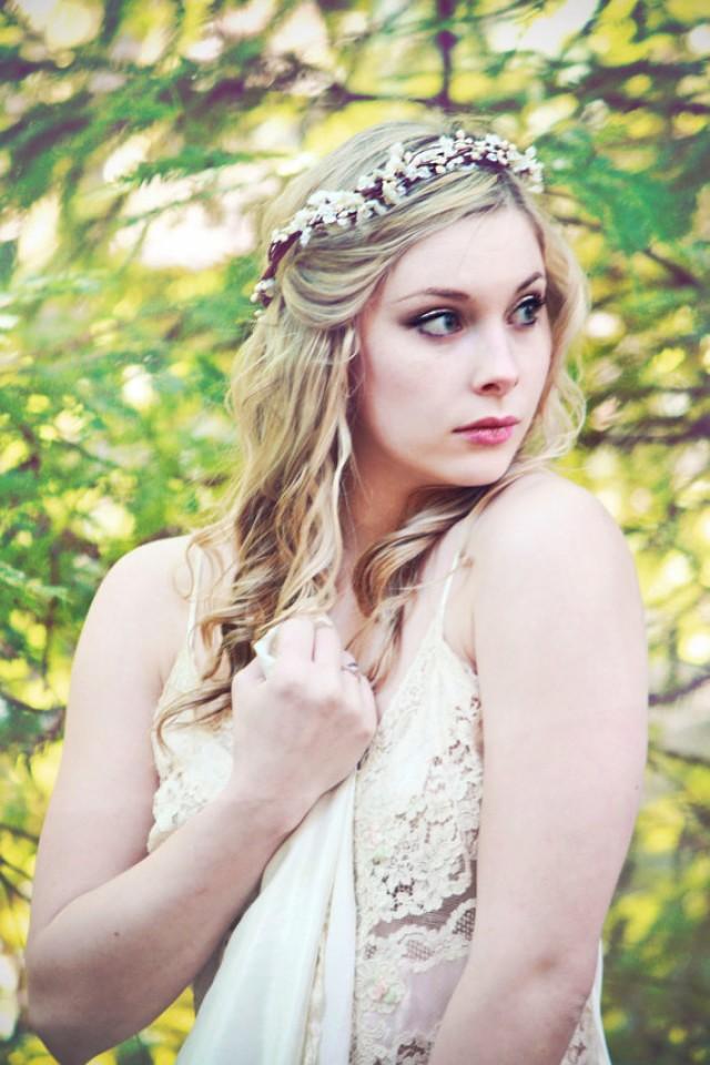 Woodland Crown, Rustic Wedding Headpiece, Berries Flower Crown, Bridal