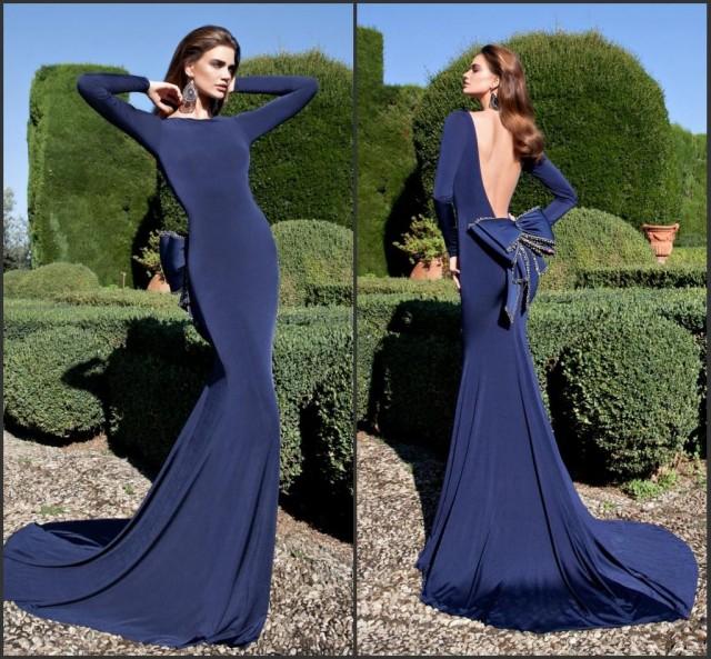 dark blue long gown