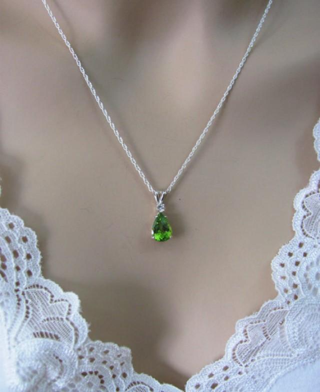 Peridot birthstone necklaces clearance