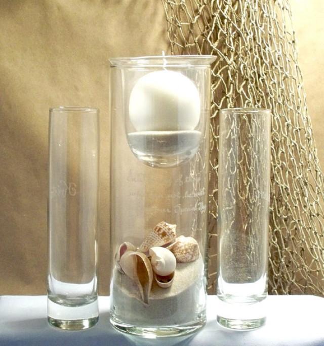 Personalized Unity Sand Ceremony Set "Cylinder With Round Candle" Style