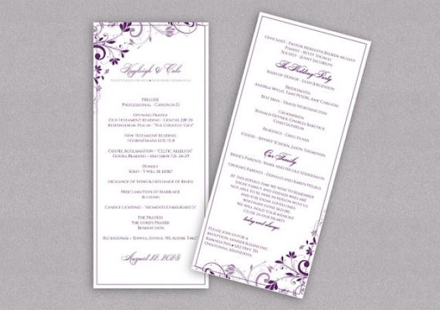 Diy Wedding Program Download Instantly Editable Text Chic