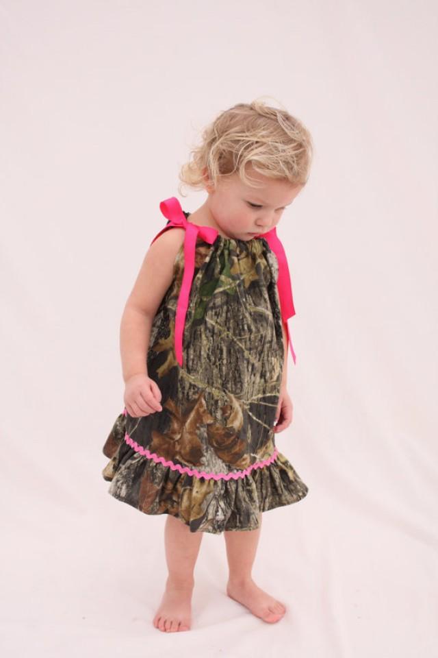 Baby Girl Camo Dress Mossy Oak Hot Pink Pillowcase Dress Camo