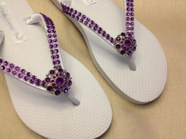 Wedding Bridal Rhinestone Flip Flops 