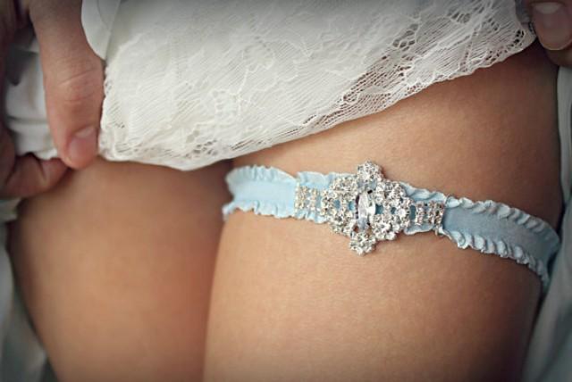 Wedding Garter Something Blue Snowflake Garter Tiffany Blue