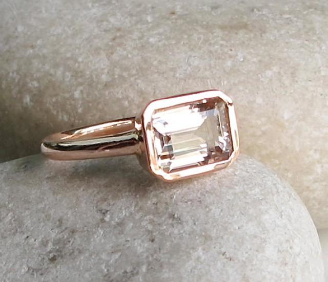 Rectangle Ring Rose Gold Ring Ring Bridal Ring