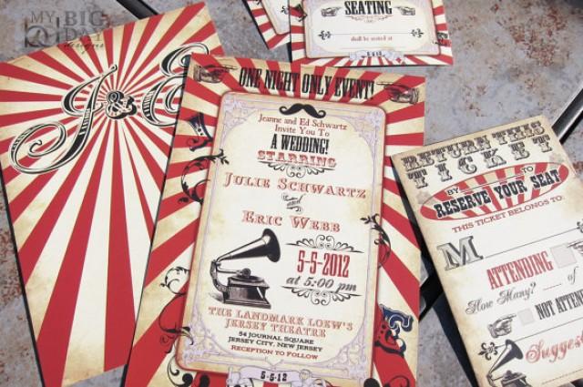 Vintage Carnival Themed Wedding Invitation Circus Themed Wedding