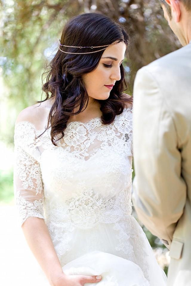 Kalliope Rose Chain And Plum Beaded Wedding Head Kalliope Rose Chain And Plum Beaded Wedding Head Headband Headpiece Jewelry Hair B 2242905 Weddbook