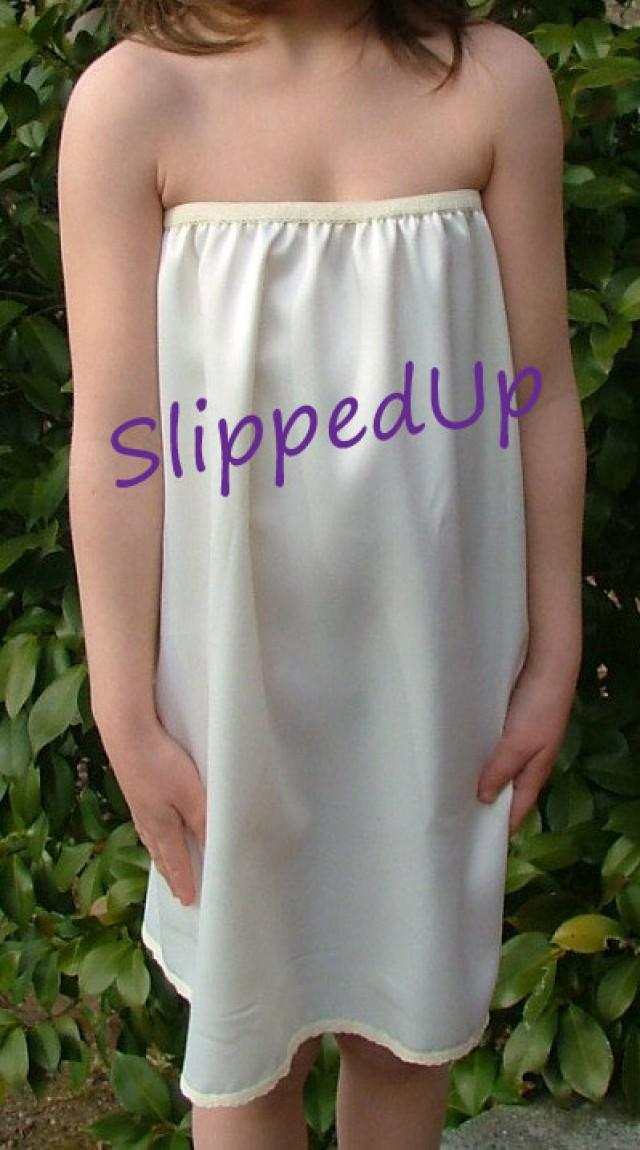 Tutu Slip Ivory Stretch Satin Tutu Dress Slip Strapless Half Slip