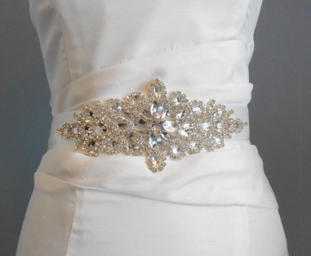 SALE Bridal Sash, A Burst Of Crystals Marquis And Brilliant Oval