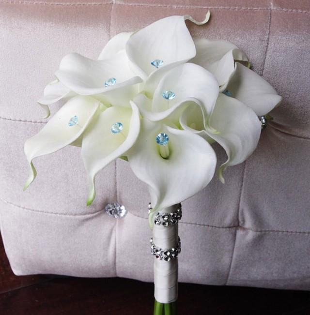 Silk Wedding Bouquet With Calla Lilies Off White Natural Touch Callas