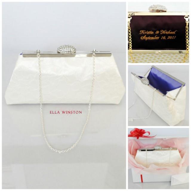 Bridesmaid Gift Clutch, Ivory And Lavender Bridal Clutch, Mother Of The