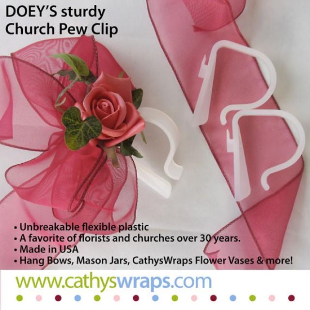 Doey S Heavy Duty Pew Clips Hold 5 Lb Flower Vases Bows Mason
