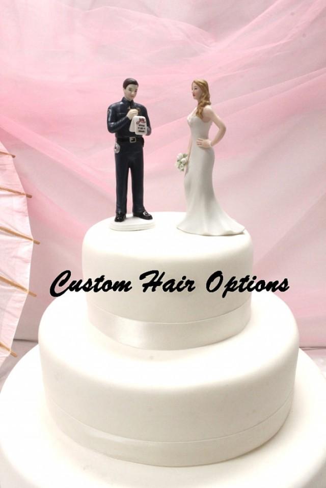 Police Officer Wedding Cake Topper Personalized Policeman Groom And