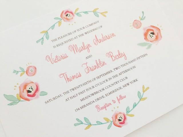 Blush Wedding Invitations Charming Soft Floral Theme