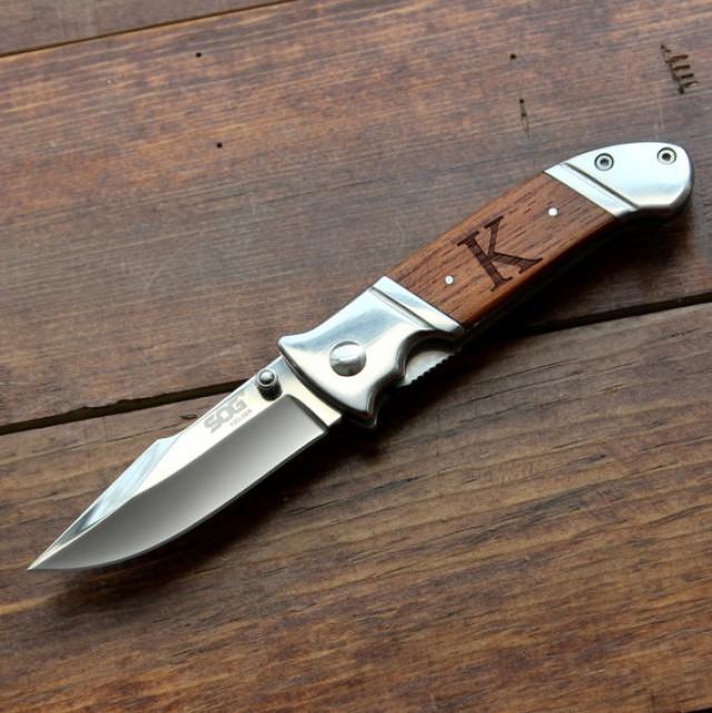 Groomsmen Knife SOG Fielder Personalized Groomsmen Gift, Pocket