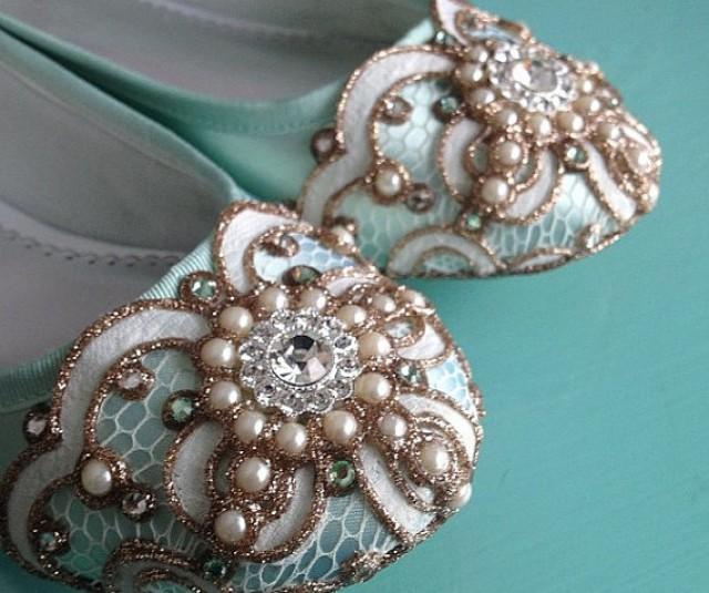 mint green flat shoes