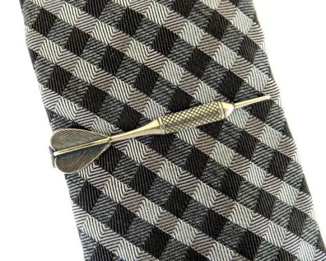 Dart Tie Bar Dart Tie Clip Sterling Silver & Antiqued Brass Finishes