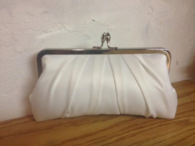 ivory satin clutch bag for wedding