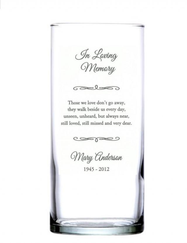 Personalized Engraved Memorial Glass Candle Holder/Vase Two Sizes Available (10) 2245529