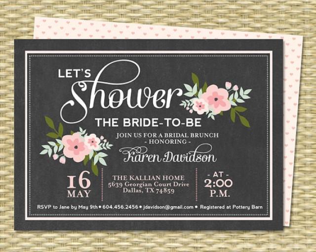 Chalkboard Bridal Shower Invitation, Bridal Brunch, Wedding Shower