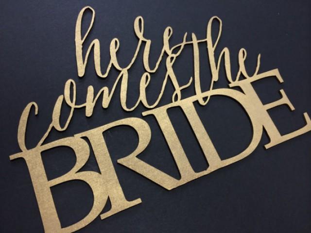 Here Comes The Bride Sign Laser Engraved Country Shabby Chic Signs Ring Bearer Sign Here Comes The Bride Sign Cute Sign Flower Girl 2245748 Weddbook