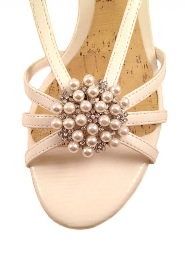 Pearls & Rhinestones Shoe Clips Silver 2246204 Weddbook
