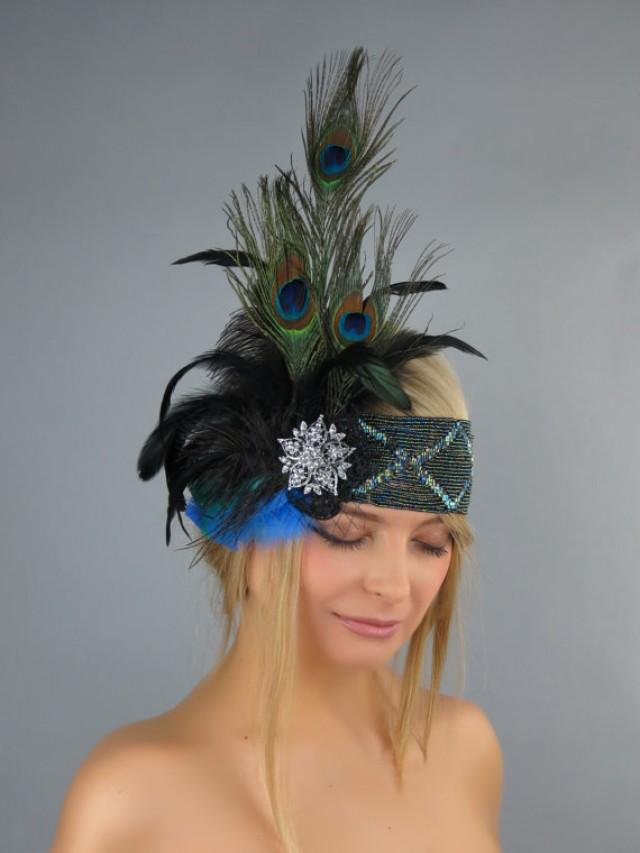 Bridal Headband Kentucky Derby Headband Wedding Accessory Peacock