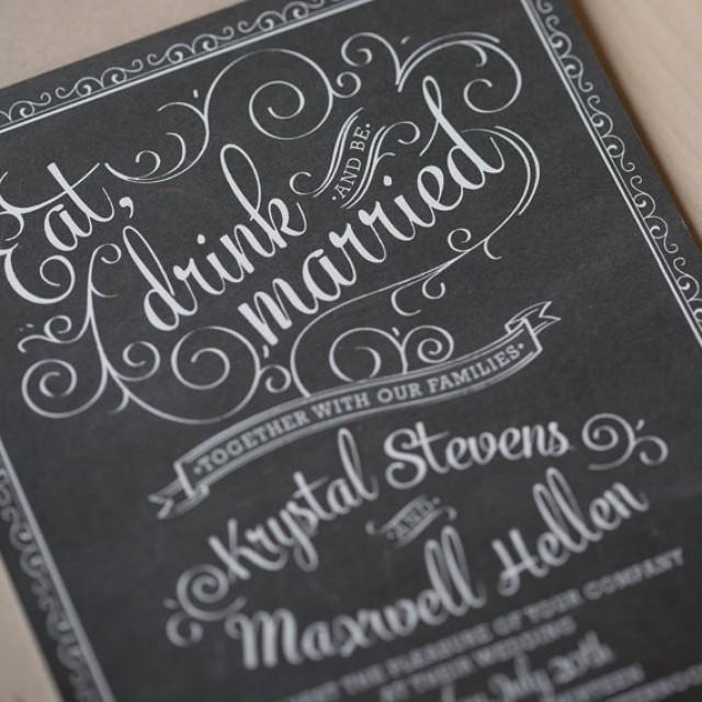Chalkboard Wedding Invitations Vintage Chic Rustic Chic Hand Drawn Cafe Poster Invitation Jack Daniels Invitation Sample 2246453 Weddbook