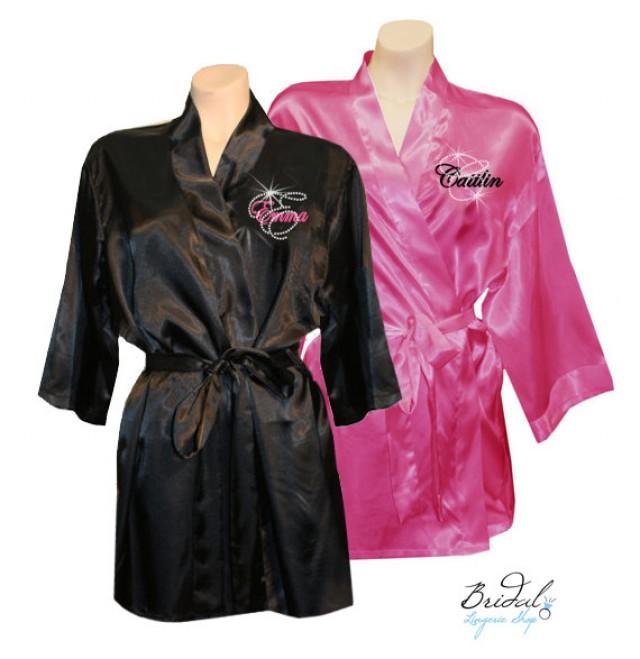 personalized satin bridal robes