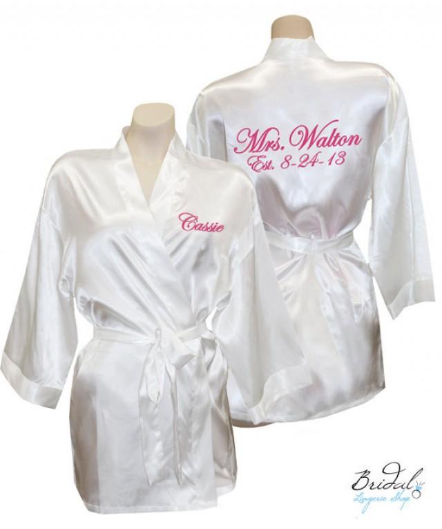 personalized satin bridal robes