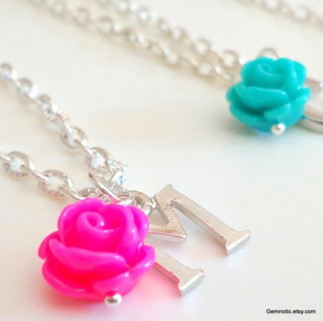 personalised flower girl necklace