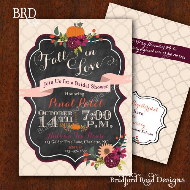 Fall Bridal Shower Invitation Autumn Bride Autumn Wedding Shower