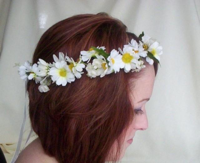 Bridal Floral Crown Daisy Hair WreathStevieWedding Headwreath Bridal