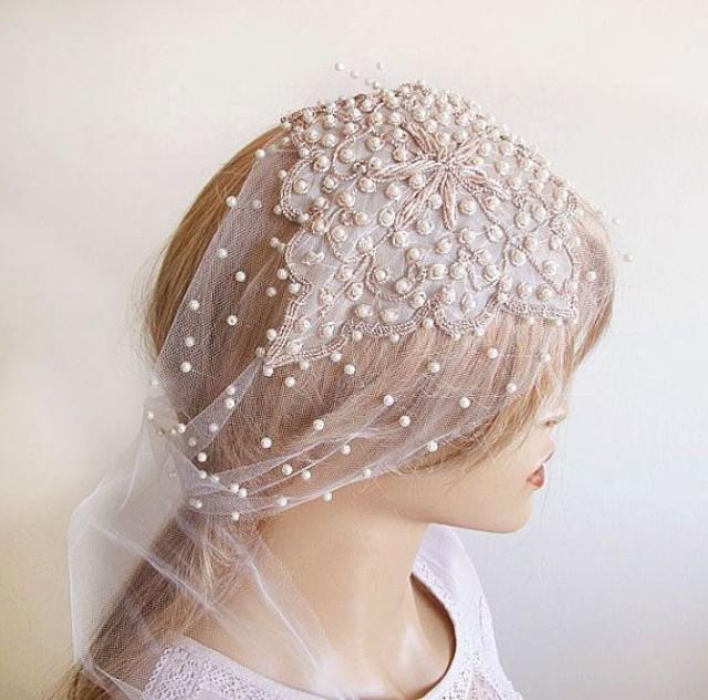 Bridal Headpiece Pearl And Rhinestones Wedding Hair Style